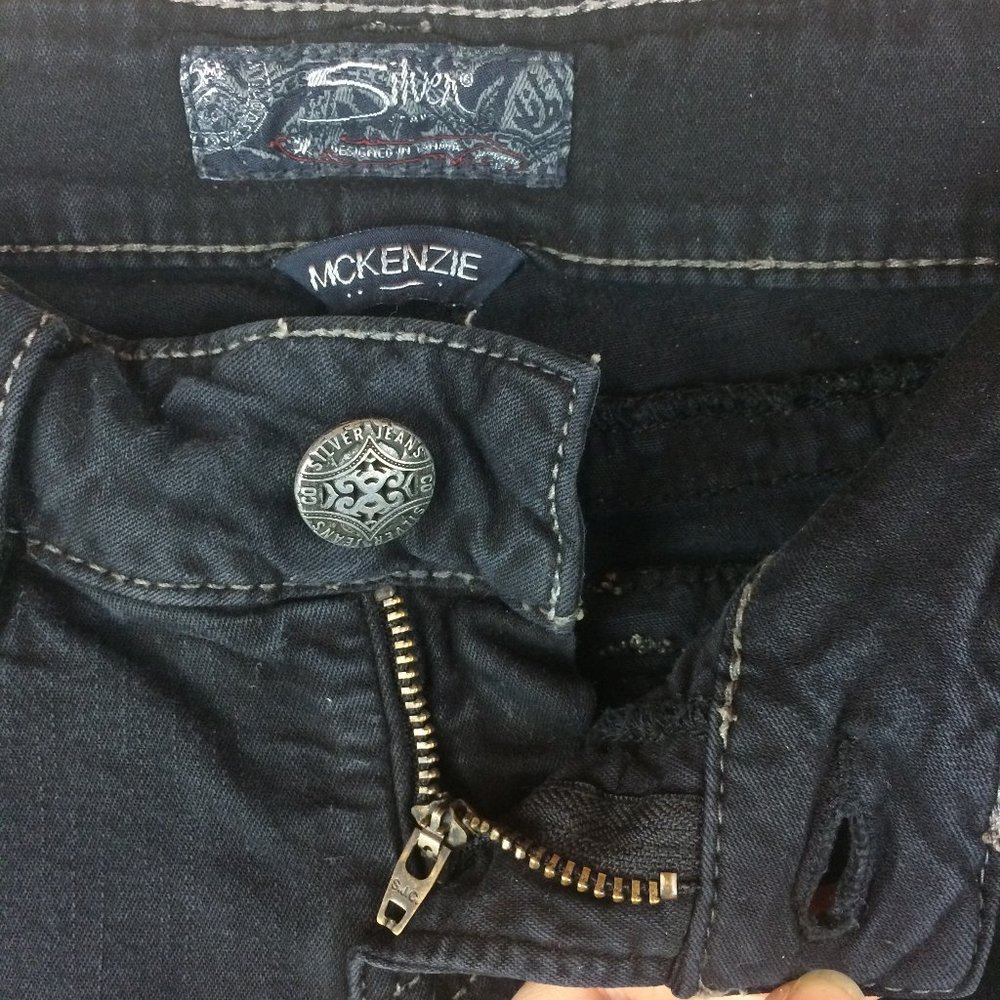 SOLD Mckenzie Black Denim Stretch Jeans Sz 27x32 - Picture 6 of 8